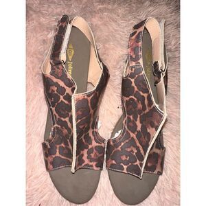 Jolimall Joli animal print wedges women size 10